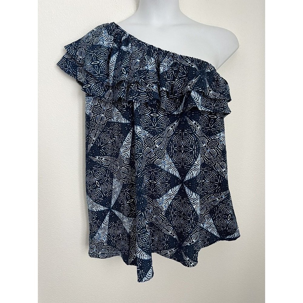 Sejour Women’s Blouse size 22W Blue Off The Shoulder Sleeveless Blouse New Beach